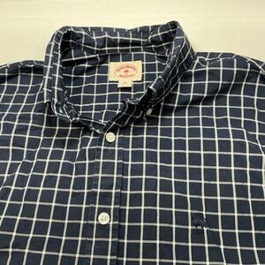 Brooks Brothers Red Fleece Mens‎ Button Down Shirt Navy Check Size M